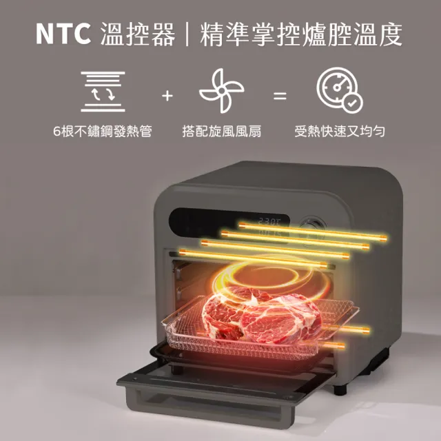【SAMPO 聲寶】13L多功能微電腦氣炸電烤箱(KZ-RC13B)