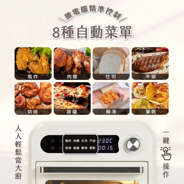 【SAMPO 聲寶】13L多功能微電腦氣炸電烤箱(KZ-RC13B)