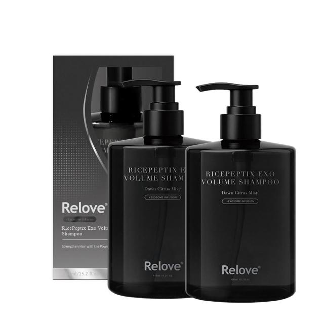 【Relove】黑泌肽豐盈洗髮精450mlX2件組 晨柑朝露香(獨家韓國黑泌肽 蓬鬆豐盈一整天)