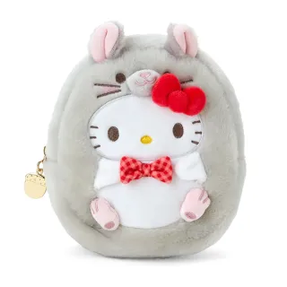 【SANRIO 三麗鷗】森林動物系列 絨毛造型化妝包 Hello Kitty