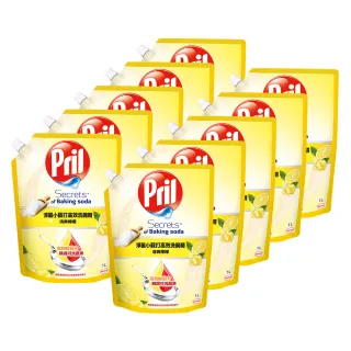 【Pril 淨麗】小蘇打/植純萃洗碗精補充包 1000mlx10包/箱(檸檬/草本/檸檬草 /天然環保/強力去油)