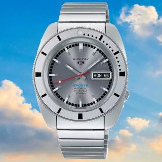 【SEIKO 精工】5 Sports 限量復刻Logo款運動機械錶-灰x銀/38.5mm 送禮 禮物(SRPL03K1/4R36-16C0N)