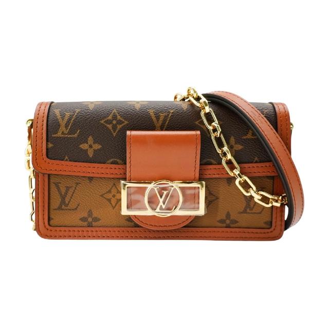 【Louis Vuitton 路易威登】Dauphine East West 帆布肩背斜背二用包(M46757-咖)