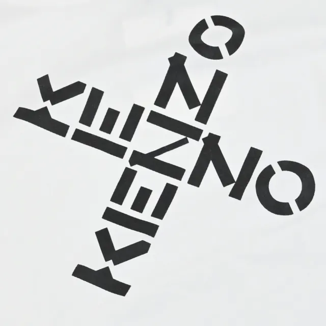 【KENZO】簡約品牌燙印LOGO素雅純棉質短T恤短T恤(白)