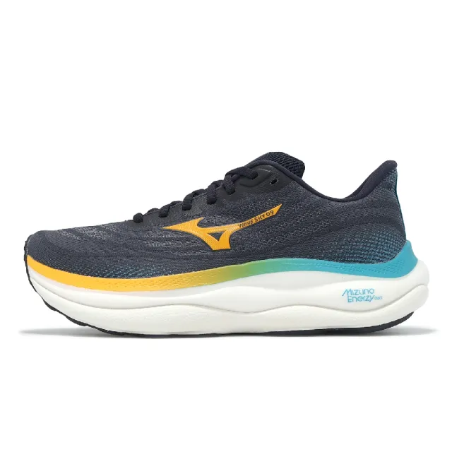 MIZUNO 美津濃】慢跑鞋Wave Sky 9 男鞋藍橘高緩衝穩定運動鞋美津濃