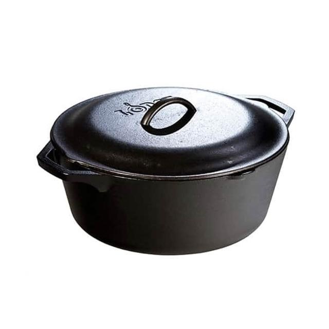 【LODGE】美國製雙耳鑄鐵荷蘭鍋-6.6L (鑄鐵煎盤/鑄鐵煎鍋/平底鍋/L10DOL3)