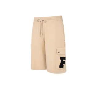 【FILA官方直營】男款 #復古飛馳 中性款莫代爾運動短褲 運動褲 休閒褲-卡其(1SHZ-5407-KK_253)