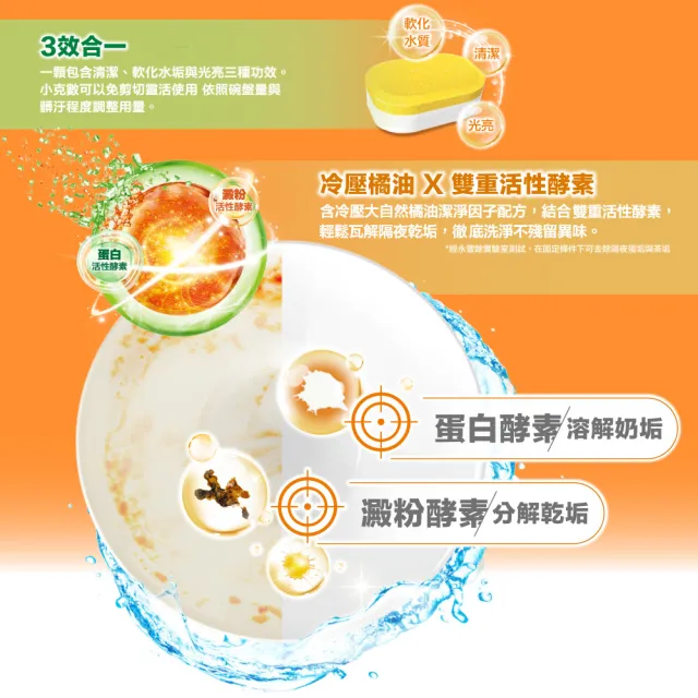 【Orange house 橘子工坊】三合一酵素洗碗錠(56顆/盒)