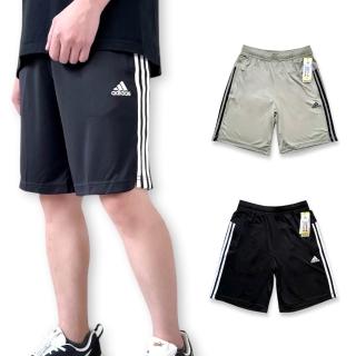 【adidas 愛迪達】男生 三線 拉鍊口袋 運動短褲 休閒短褲 透氣 吸濕排汗 男款(三線短褲)