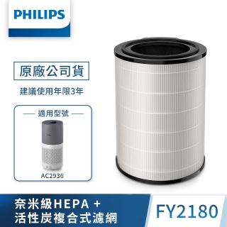 【Philips 飛利浦】奈米級勁護HEPA&活性碳複合式S3型濾網 -FY2180(適用型號: AC2936)