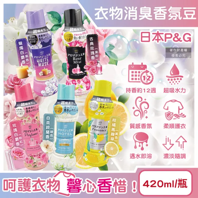 日本P&G】Lenor芳香寶石系列超吸水力顆粒香香豆420ml/瓶(長效留香約12