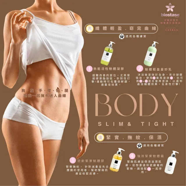 【biostase 貝奧帝】魅體輕盈曼妙乳250ml(咖啡因;免沖洗;窈窕;美體勻身;緊實)
