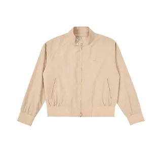 【FILA官方直營】女款 #復古飛馳 運動外套 夾克 立領外套-卡其(5JKZ-5431-KK_253)