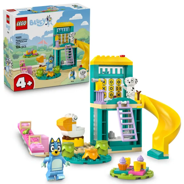 【LEGO 樂高】妙妙犬布麗系列 11201 布麗和克蘿依的歡樂遊樂場(Bluey 學習玩具 幼兒積木 兒童玩具)