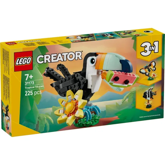 【LEGO 樂高】創意百變系列3合1 31173 野生動物：熱帶巨嘴鳥(動物玩具 DIY積木 兒童玩具 積木)