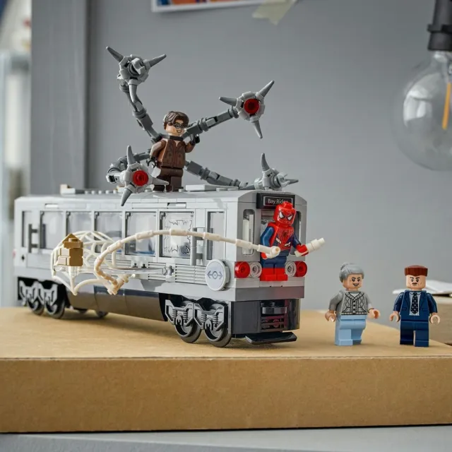 【LEGO 樂高】漫威超級英雄系列 76321 蜘蛛人大戰八爪博士地鐵列車場景(Marvel 蜘蛛人 兒童玩具 積木)
