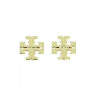 【TORY BURCH】TORY BURCH 雙T字母LOGO縷空穿式耳環(金)