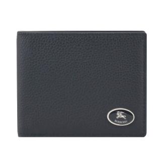 【BURBERRY 巴寶莉】Cotswolds 6卡小牛皮對開短夾(黑色)