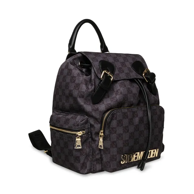 【steve madden】棋盤LOGO軍旅休閒後背包 BPACK(黑色)