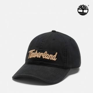 【Timberland 官方旗艦】中性黑色帆布刺繡標誌棒球帽(A66BX001)