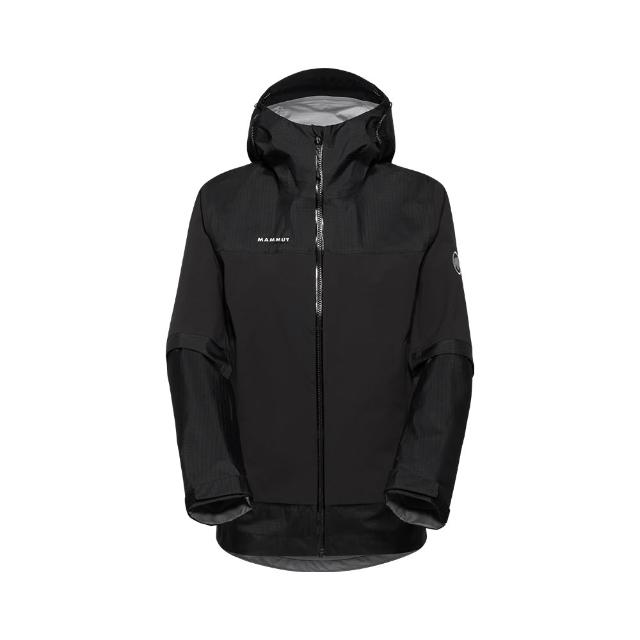 【Mammut 長毛象官方直營】Ducan Guide HS Hooded AF 輕量防水連帽外套 女款 黑色 #1010-31940