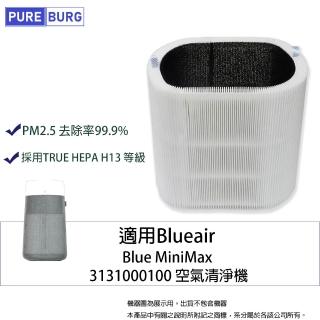 【PUREBURG】適用Blueair Blue MiniMax Mini Max空氣清淨機3131000100替換用HEPA活性碳濾網濾芯