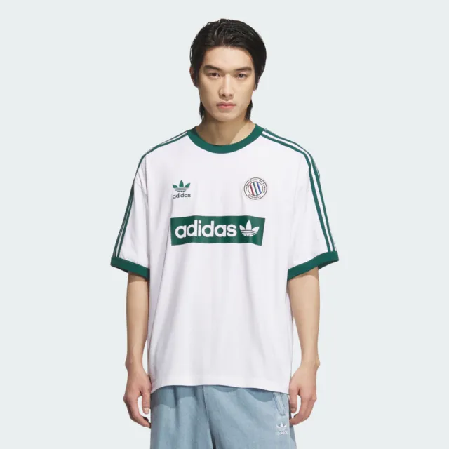 【adidas 愛迪達】Ringer Tee 男 T恤 運動上衣 休閒短袖 白 綠 亞版(KC2602)