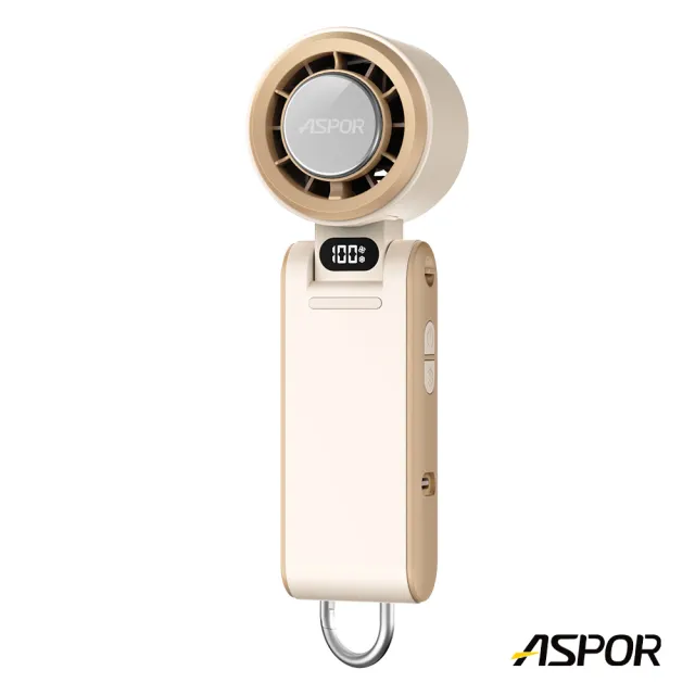 ASPOR手持折疊颶冰扇FN-188(21700特斯拉電池 2秒快速製冷 100檔無級強風)