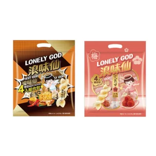 【旺旺】浪味仙洋芋捲 四入組合包(熔岩辣起司口味/完熟甘梅口味)