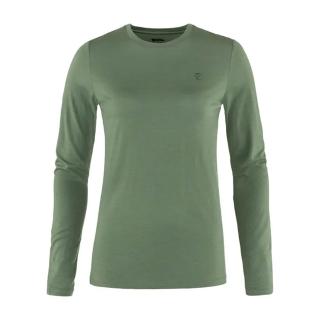 【Fjallraven】Abisko Wool 長袖羊毛排汗衣 女(FR84102-555暗深藍 614繡綠)