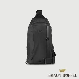【BRAUN BUFFEL 德國小金牛】亞酷 胸包-黑色(BF511-TW22-BK) 男包送禮推薦