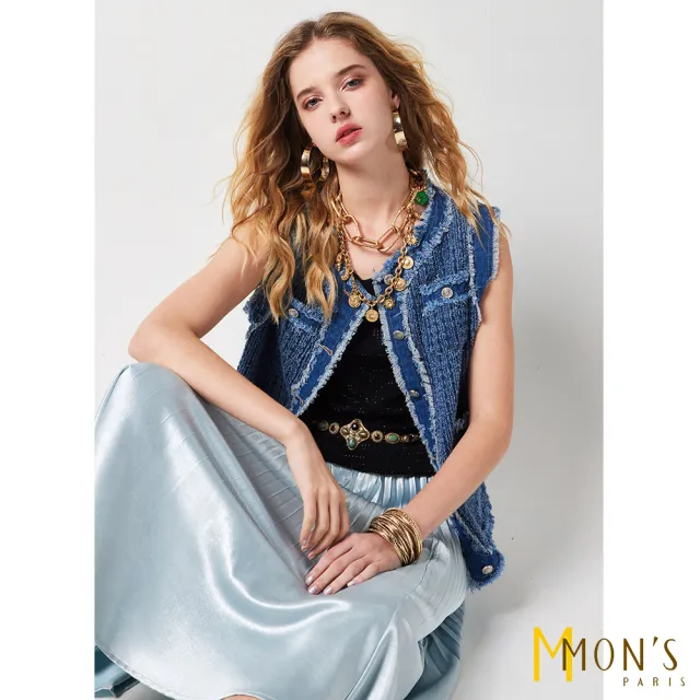 MONS 歐風輕軟丹寧造型背心