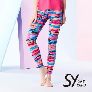 【SKY YARD】網路獨賣款-彈力經典運動長褲(彩條藍)