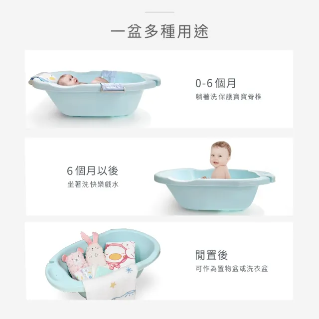 【PUKU 藍色企鵝】Smile 嬰兒 浴盆 澡盆 38L(藍色/粉色)