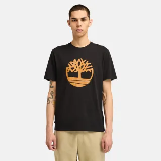 【Timberland官方旗艦】男款黑色LOGO短袖T恤(A6281P56)