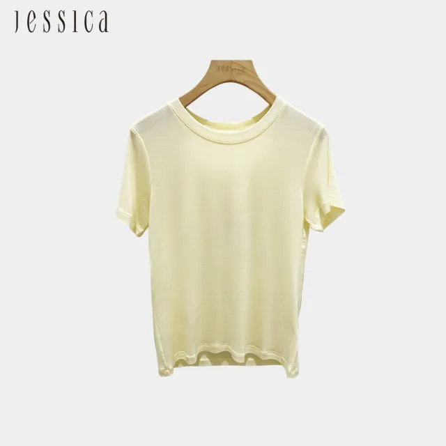 【JESSICA】經典舒適柔軟百搭圓領短袖T恤J53605（黃）