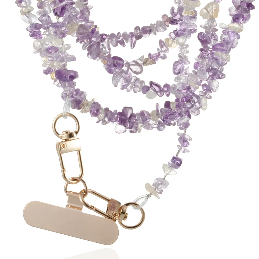 【Woogie武吉珠寶】紫黃雙晶手機掛繩(120cm)