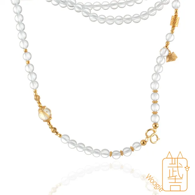 【Woogie武吉珠寶】高冰淨透白水晶項鍊(黃塔4mm)