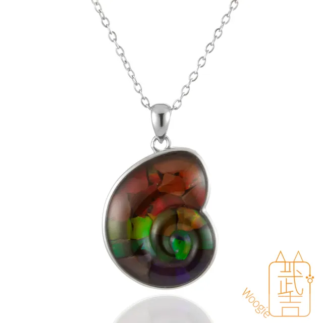 【Woogie武吉珠寶】彩虹斑彩螺設計項鍊(彩虹26x20mm)