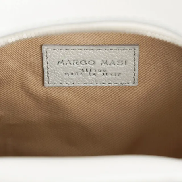 【Marco Masi Milano】義大利手工真皮 小牛皮義式優雅手提 / 側背兩用包(優雅白色)