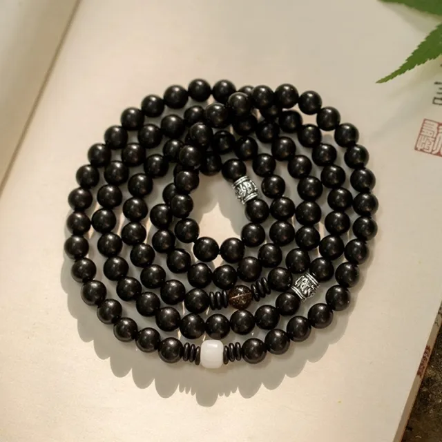 【米蘭精品】現貨+預購 佛珠108顆念珠硃砂手鍊朱砂手珠手鏈串珠手繩(轉運淨化黑檀木佛珠2款t1lh120)