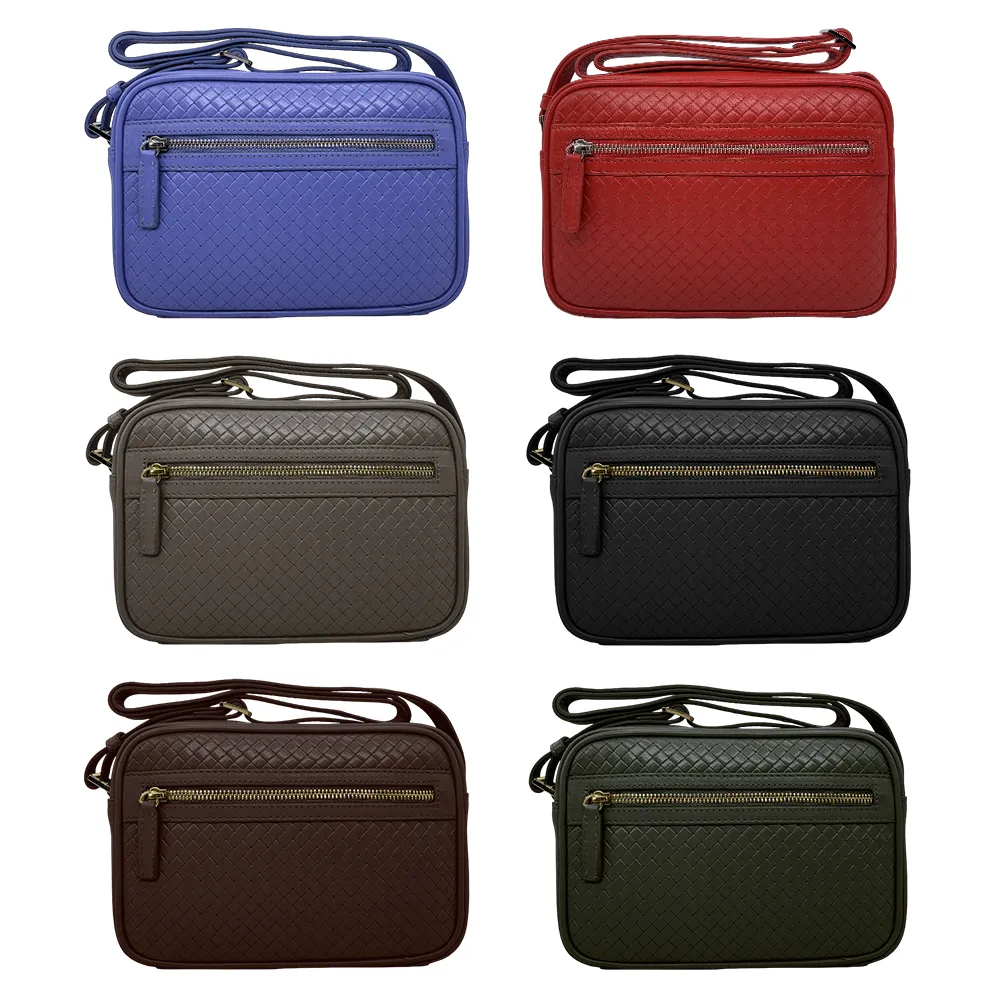 【CROSS】直播限定 台灣總經銷 限量1折 頂級小牛皮編織紋拉鍊肩背包斜背包  全新專櫃展示品(多色選)