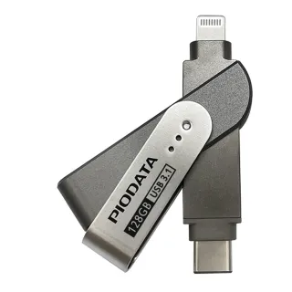 【PIODATA】iXflash Lightning / USB Type C 雙向接頭 128GB 多媒體隨身碟