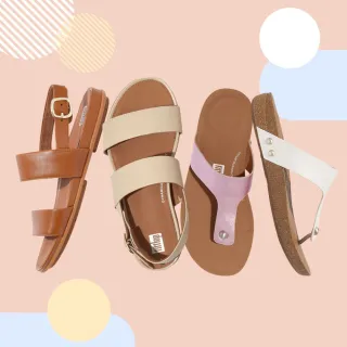 【FitFlop】皮革舒適夾腳/扣環後帶涼鞋-女(多款)