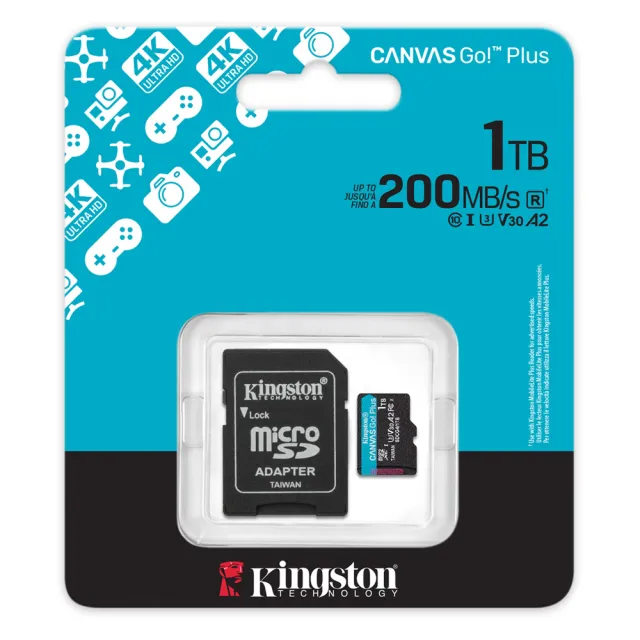 【Kingston 金士頓】1TB microSDXC TF UHS-I U3 V30 A2 記憶卡(SDCG4/1TB 平輸)