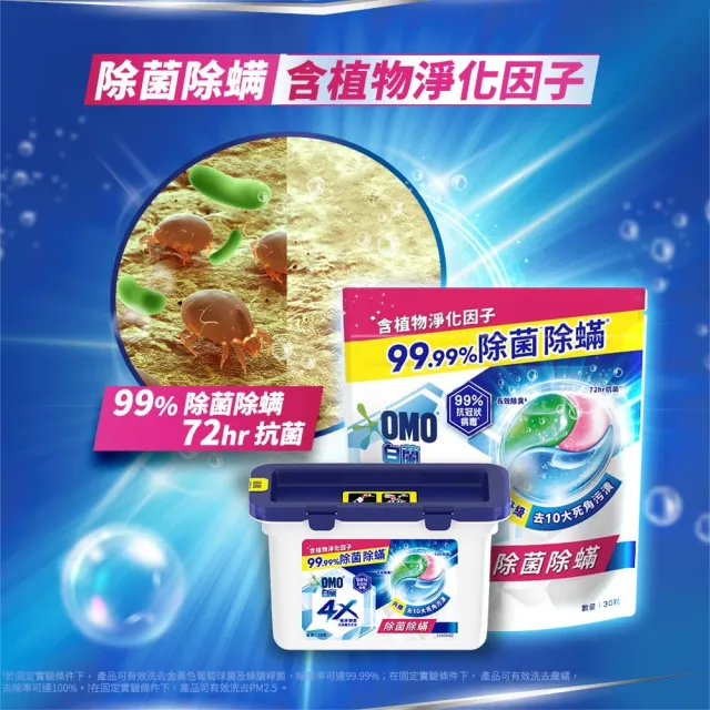 【白蘭】4X極淨酵素抗病毒洗衣球補充包 30顆/袋(抗臭護纖/除菌除蟎/室內晾曬 嬰幼兒適用)