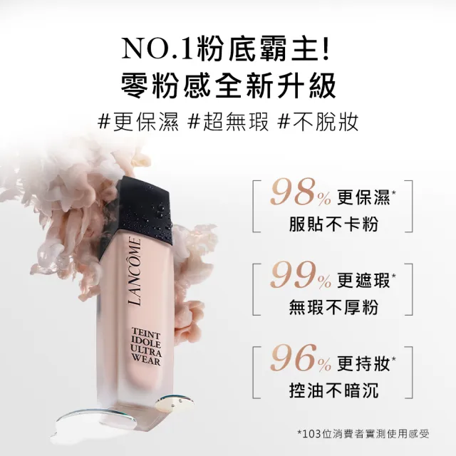 【蘭蔻】官方直營 零粉感超持久粉底SPF48/PA++ 30ml(LANCOME/零粉感/新升級/持妝)