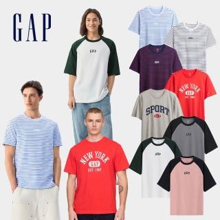 【GAP】男女裝 Logo純棉/印花圓領短袖T恤-多款任選(768022&768925&725618)