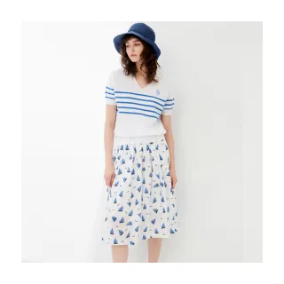 【Le Polka】帆船海鷗印花長裙-女