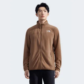 【The North Face 官方旗艦】北面男款棕色立領抓絨外套｜8AYK6IH